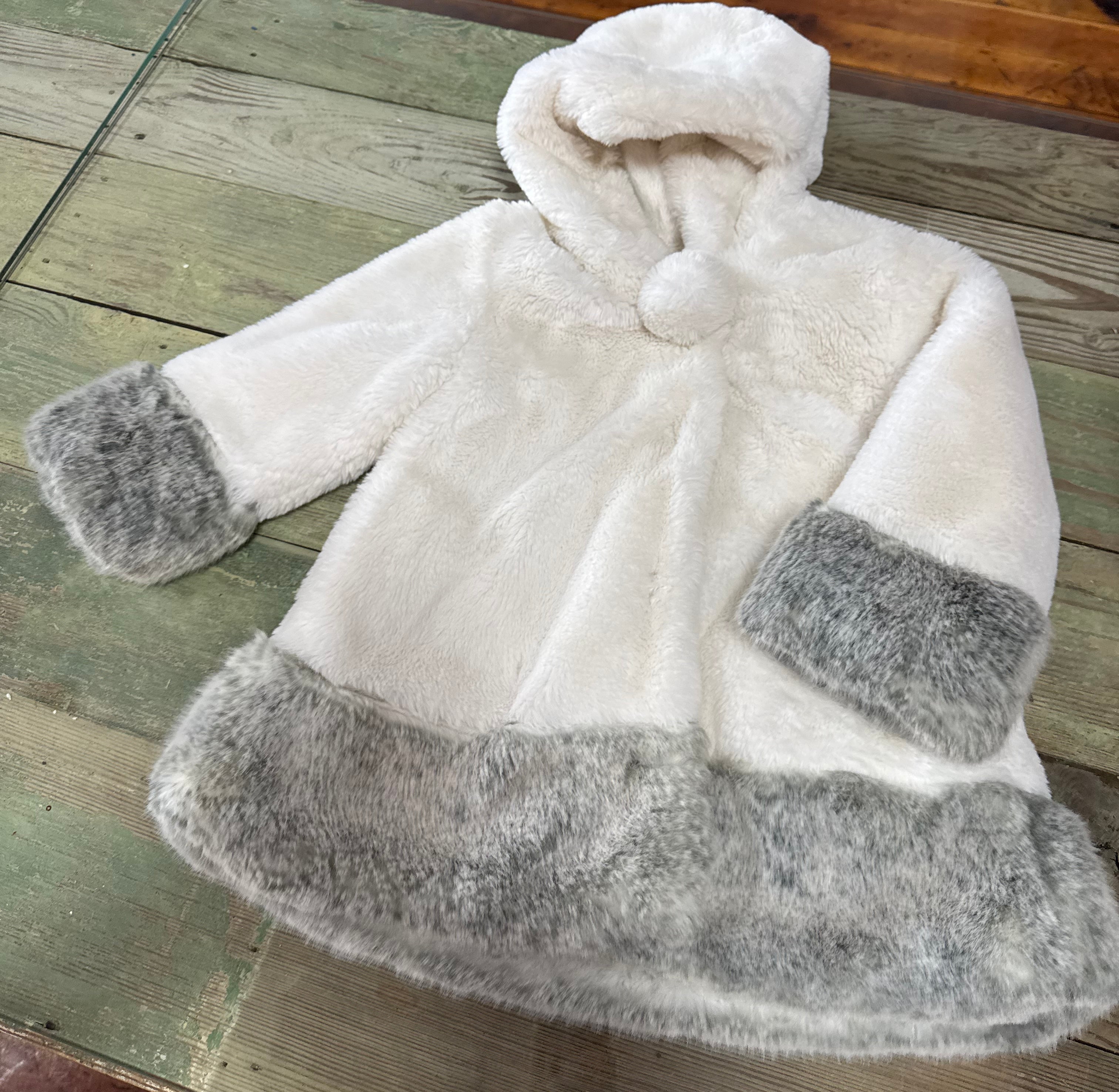 Coat Fur White - 4T