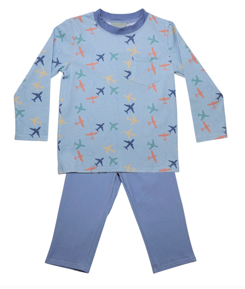 Pant Set Planes Blue