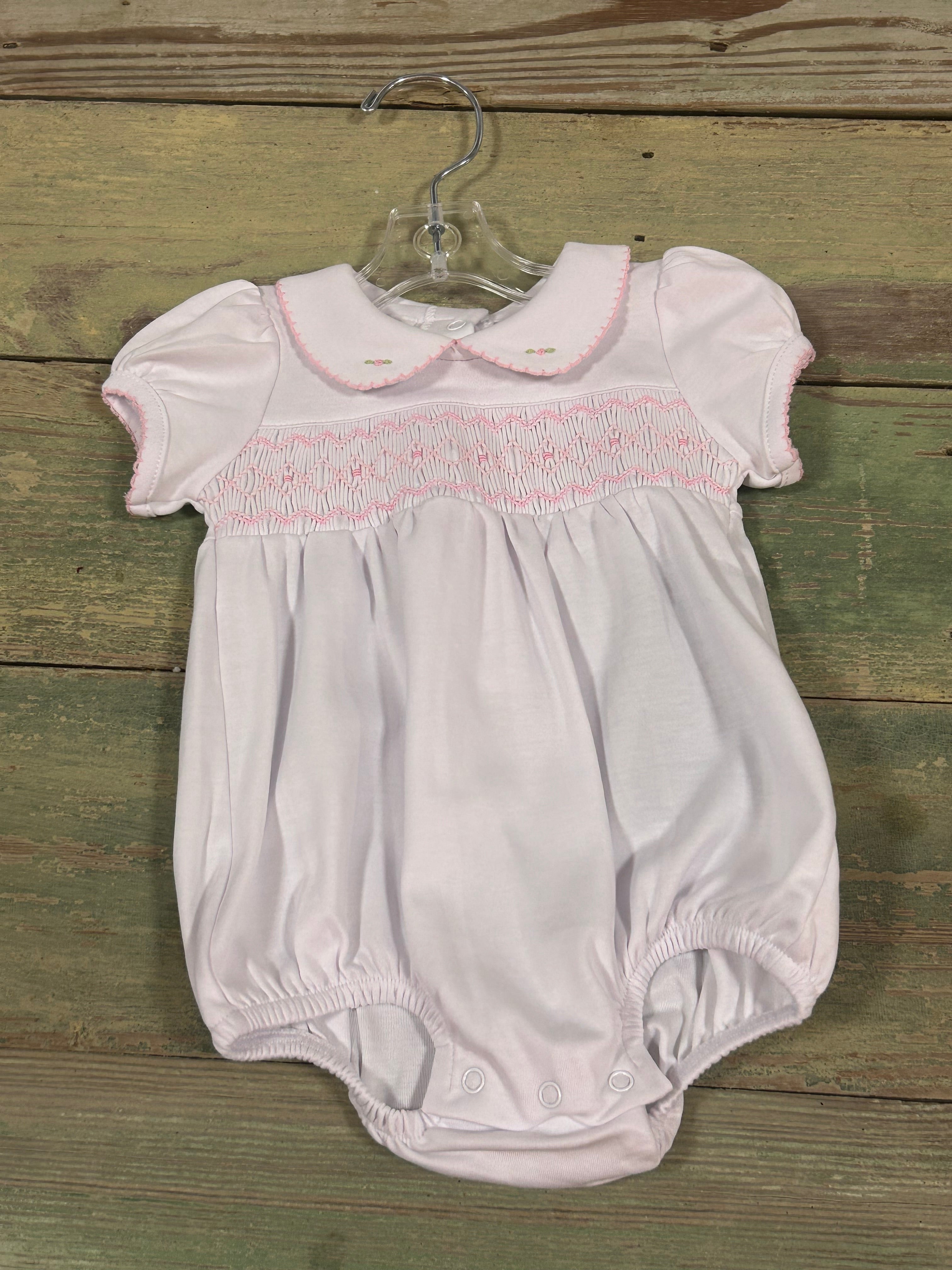 Bubble Smock Collar Pink