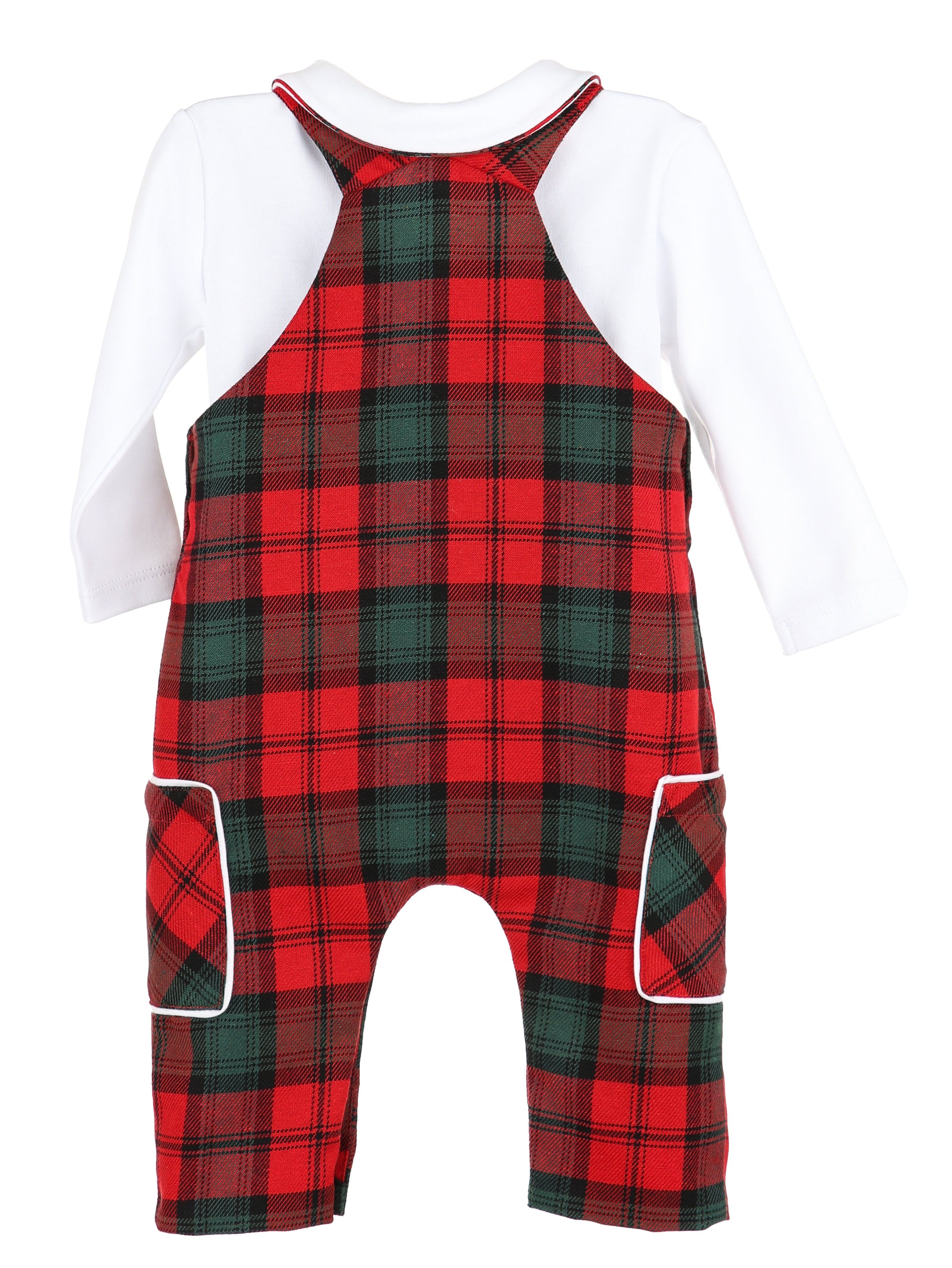 Overall Set Red/Grn Plaid