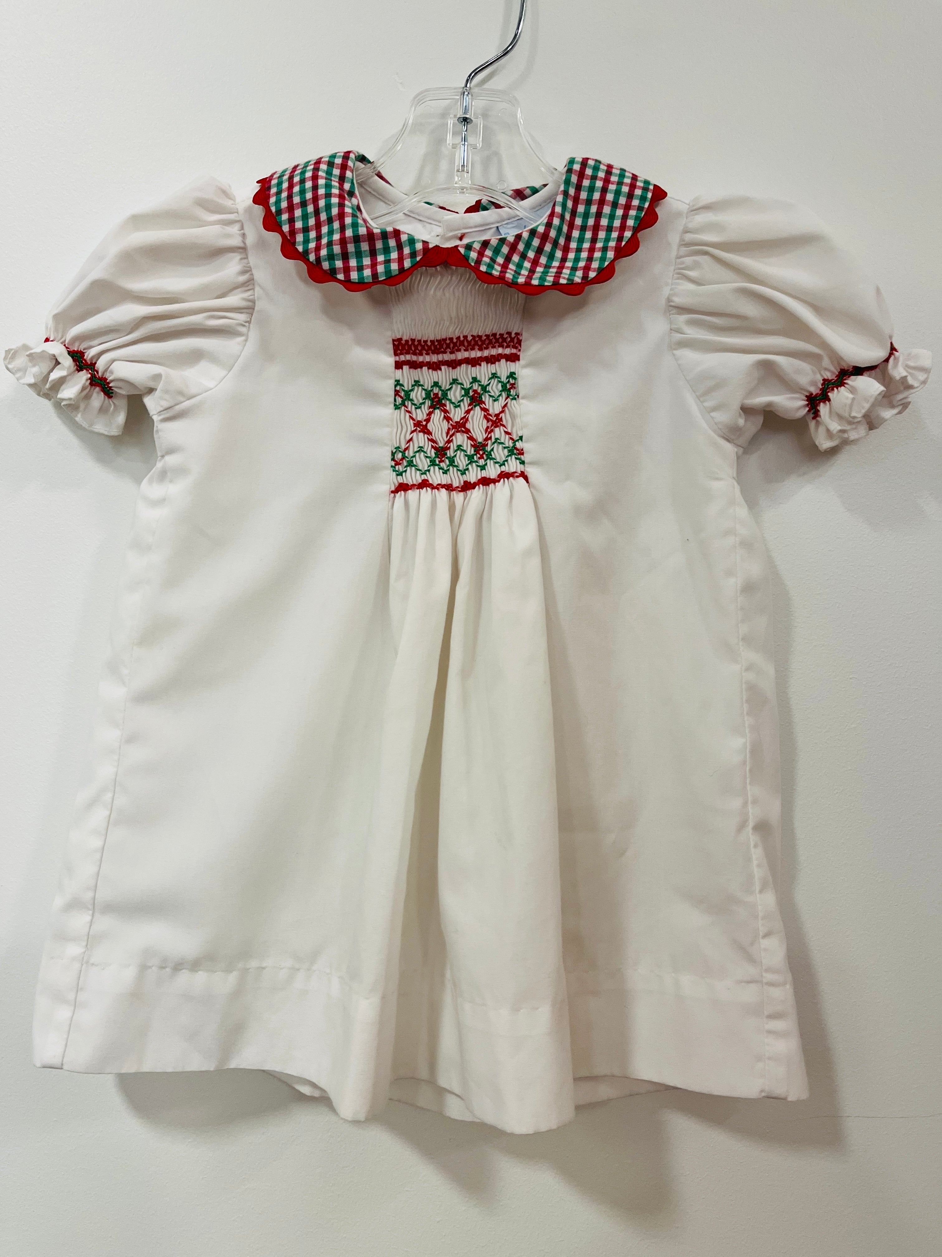 Dress White Plaid Collar - 18m