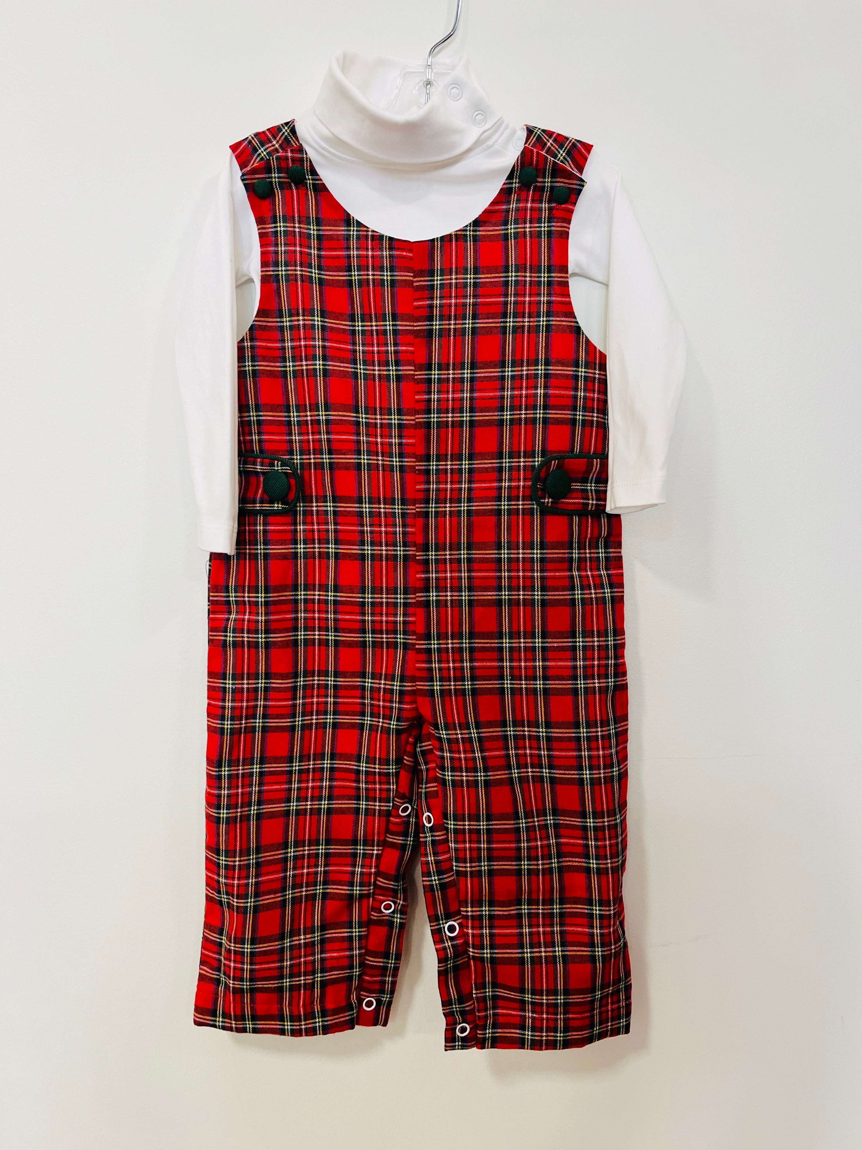 Longall Plaid White Turtleneck - 9mo