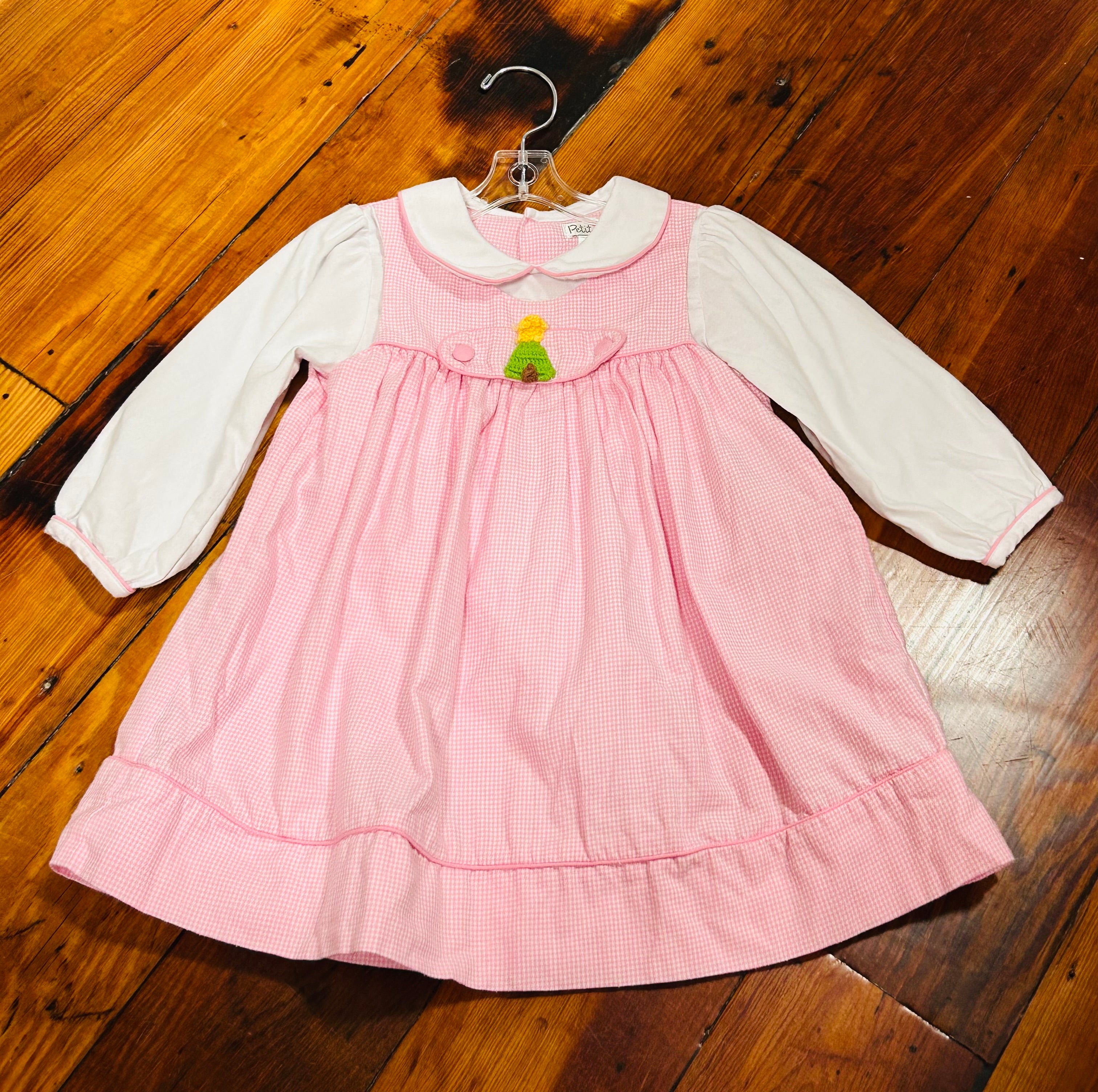 Dress Pink Gingham Crochet Christmas Tree - 12mo