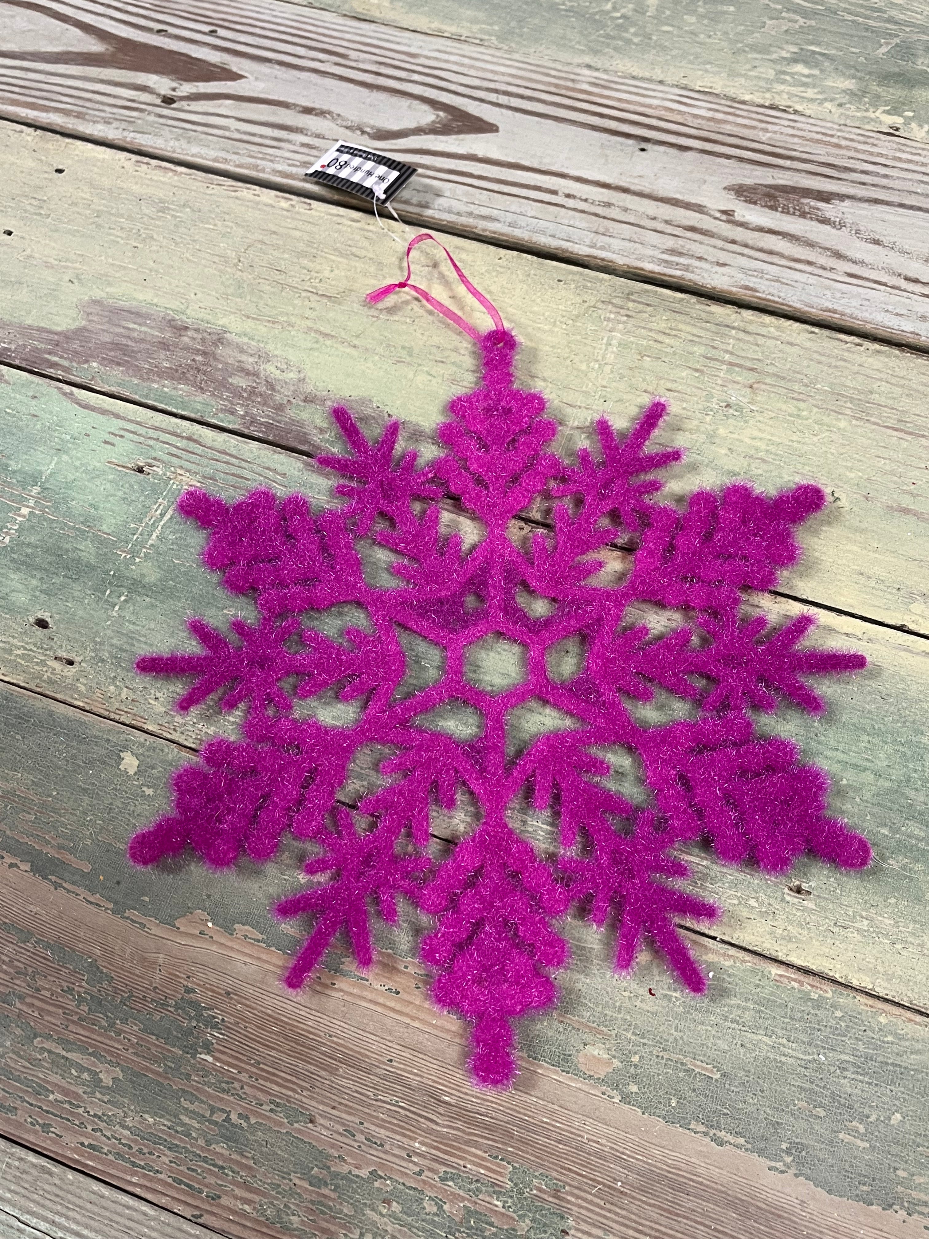 Snowflake Flocked 12" Purple