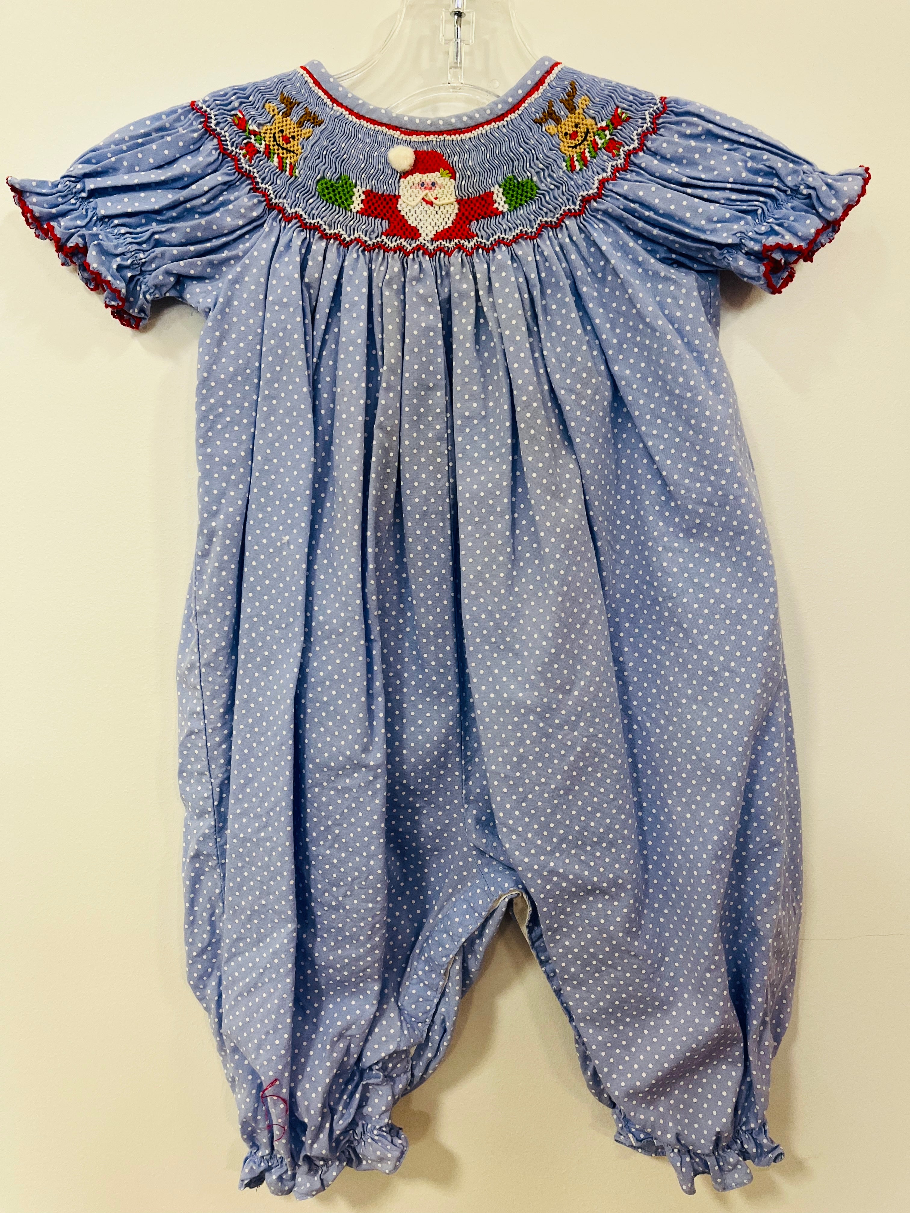 Romper Blue Dot Santa - 6mo