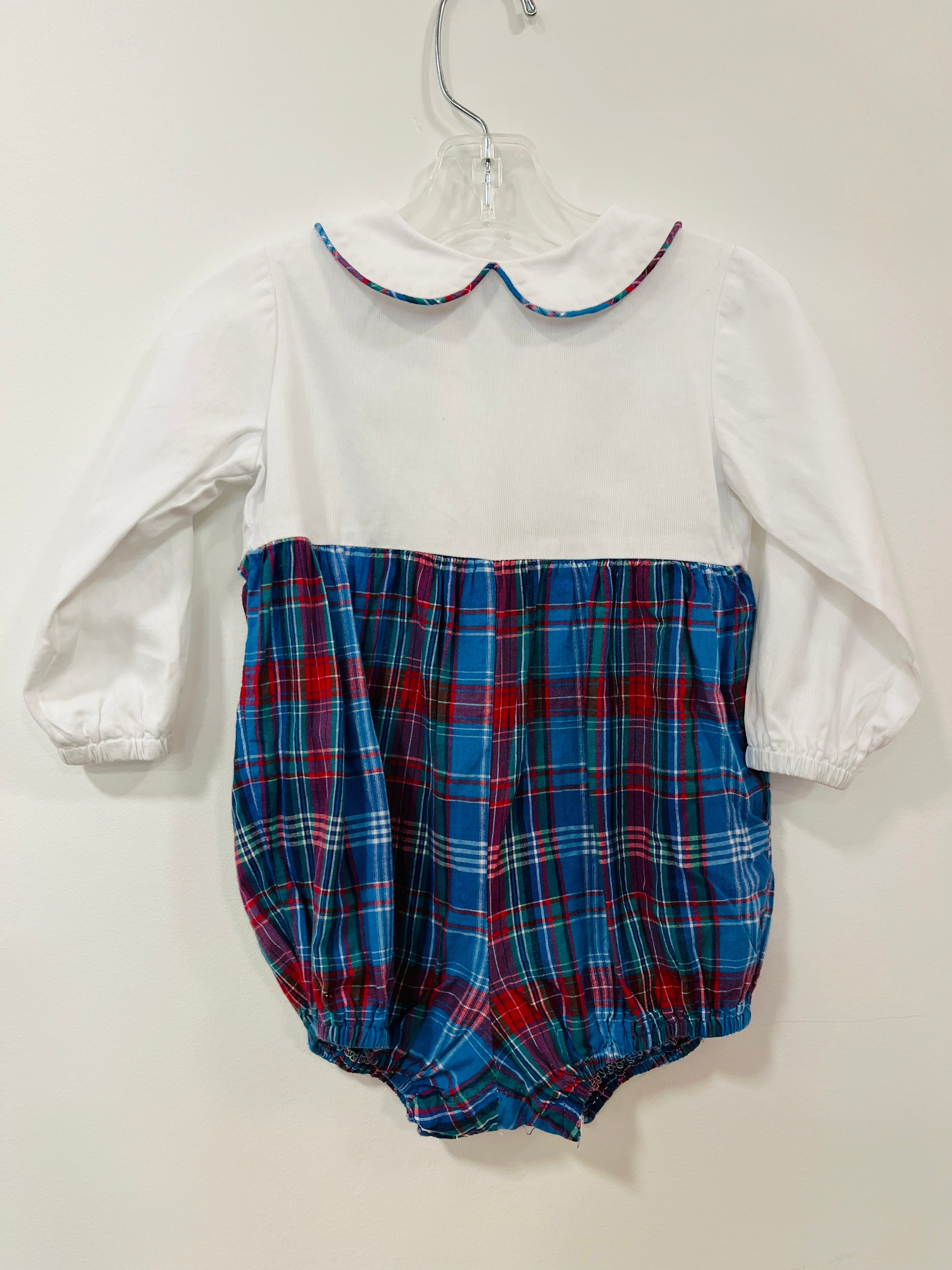 Bubble LS White/Plaid - 18mo