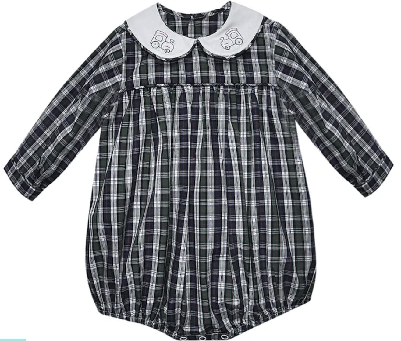 Bubble Plaid Train Embroidery