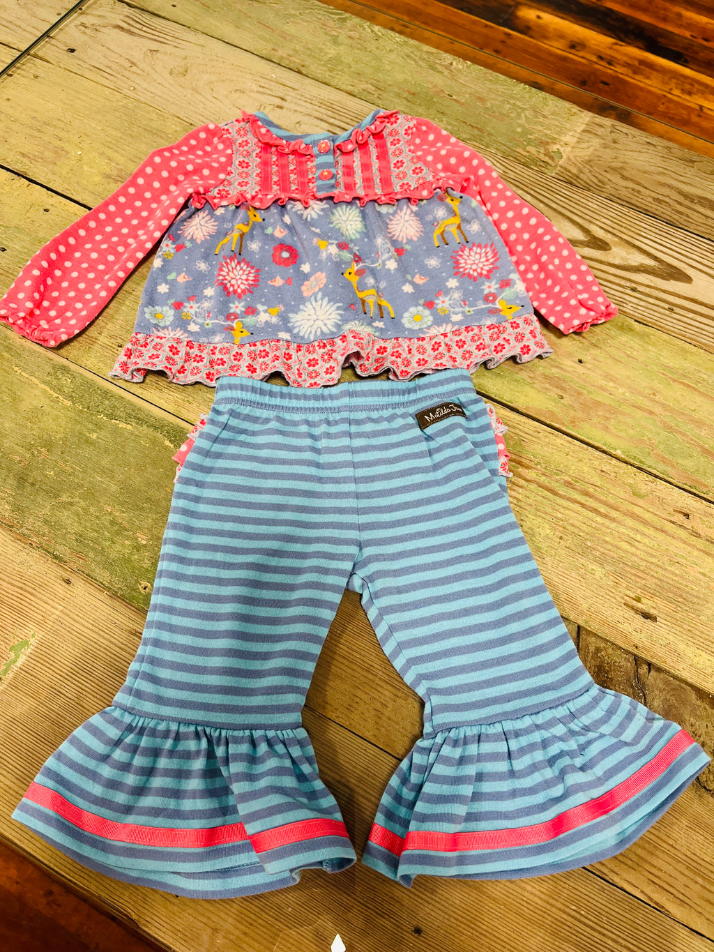 Set Pink/Blue Deer - 6-12month