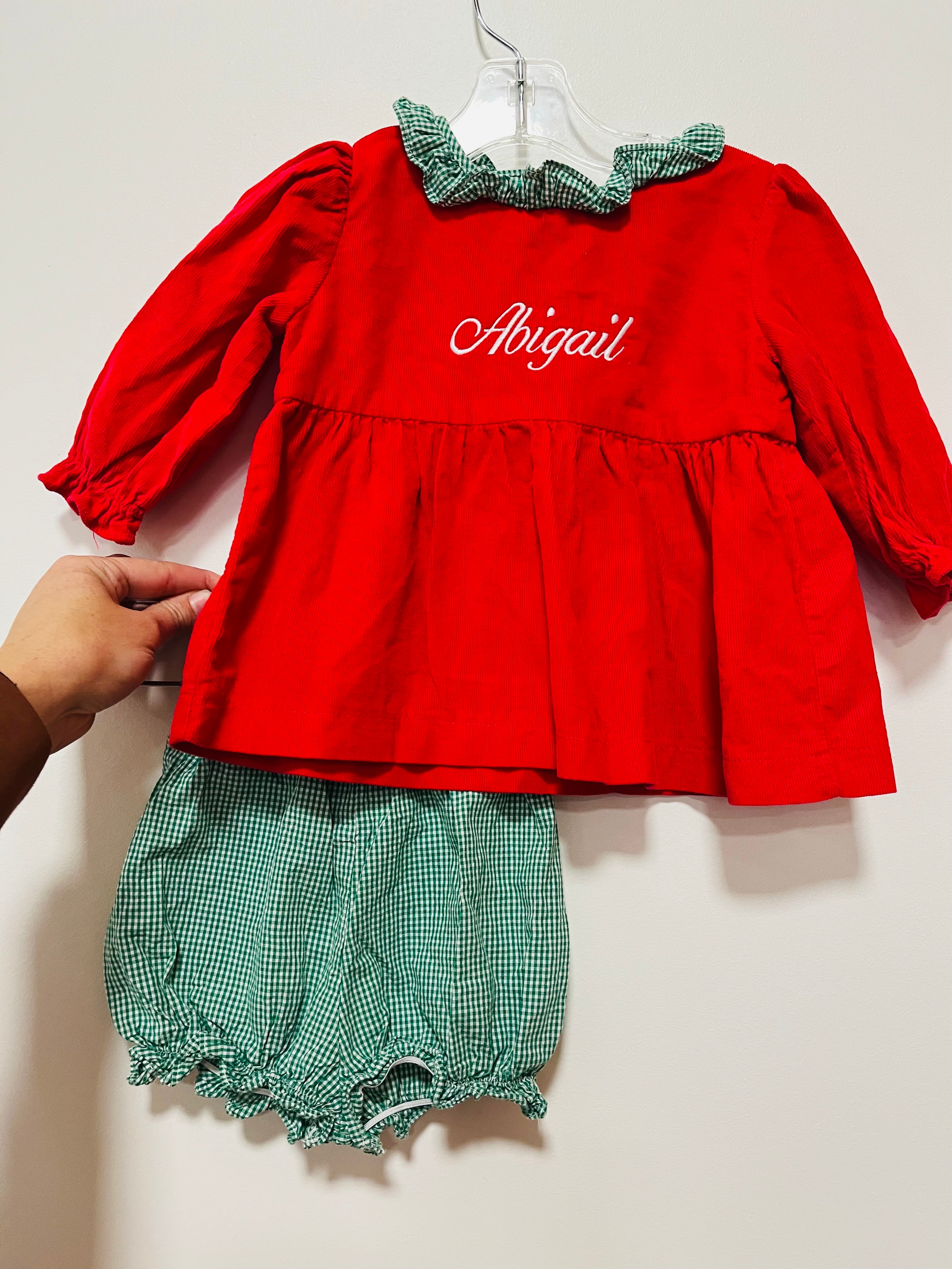 Bloomer Set Red ABIGAIL - 18mo