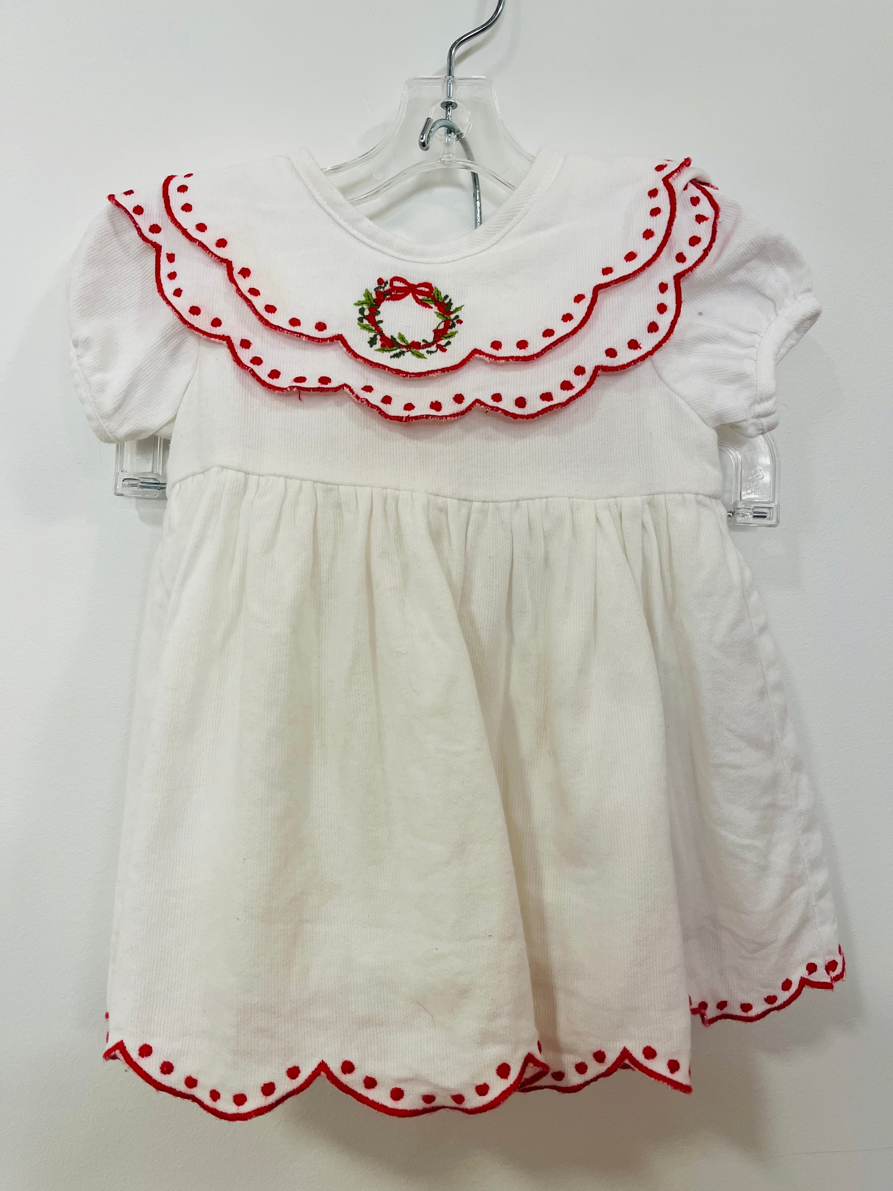 Dress & Bloomer White Wreath - 18mo
