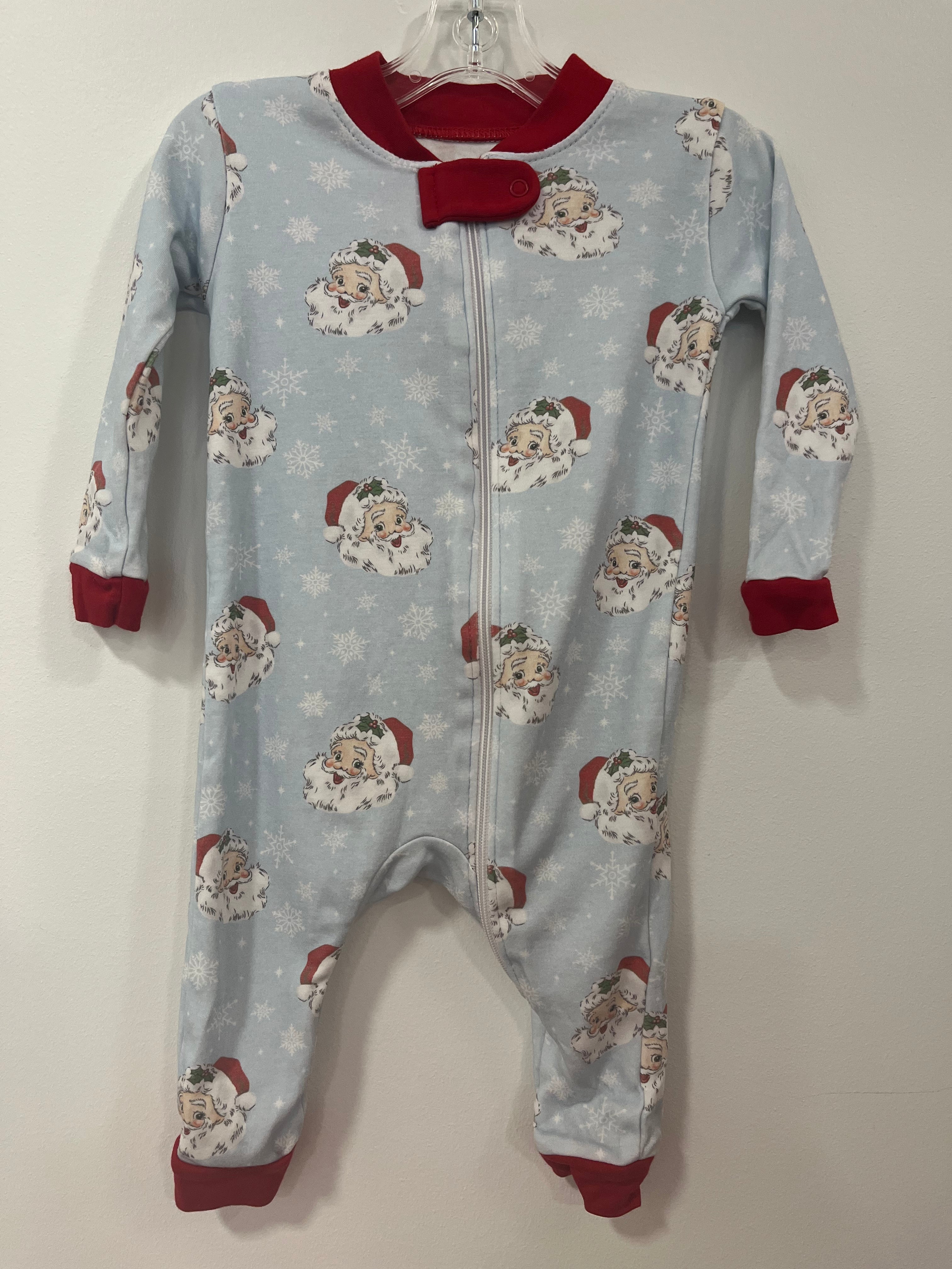 Romper Blue Santa Faces - 6month