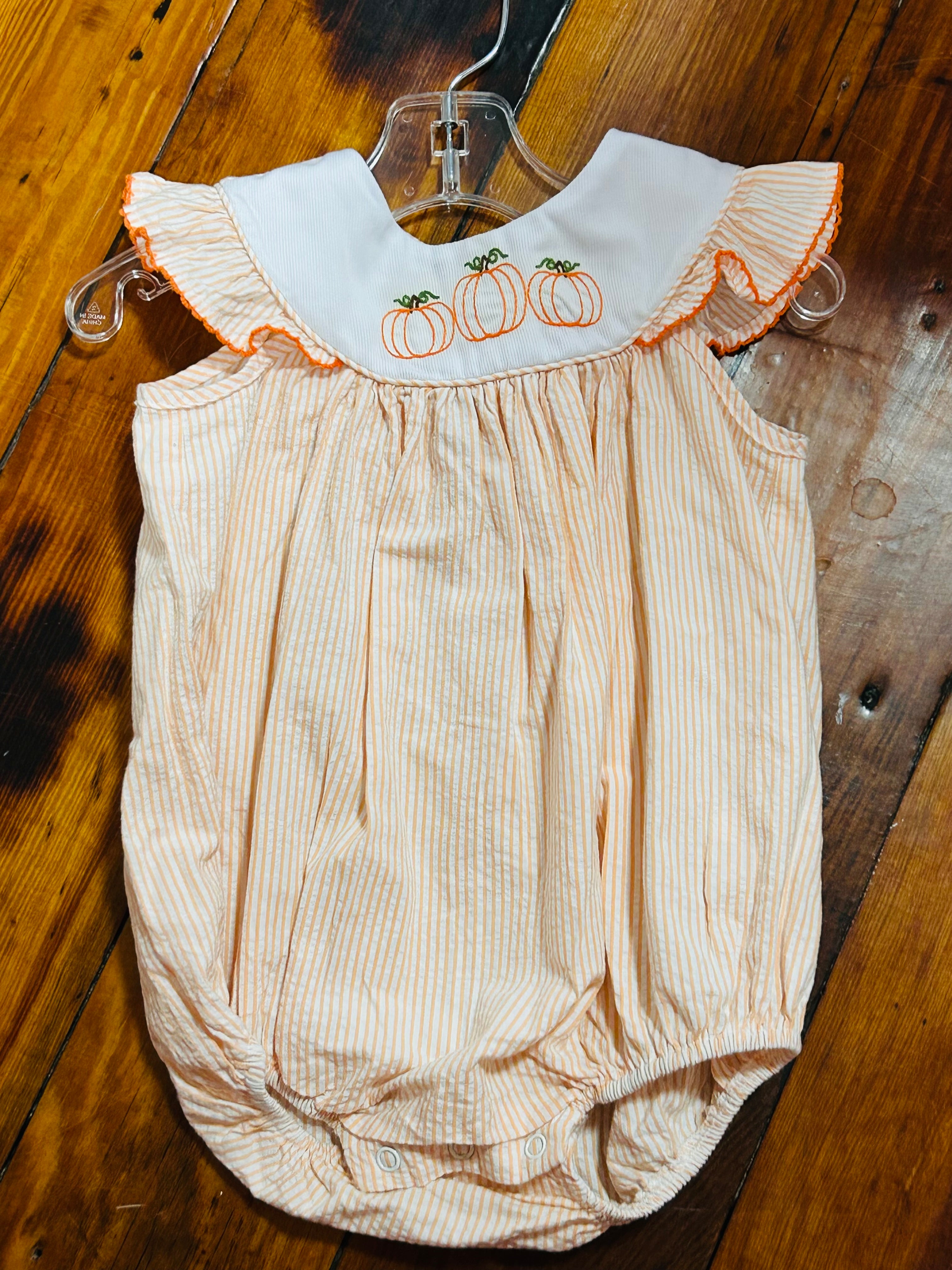 Bubble Orange Seersucker Pumpkins - 12mo