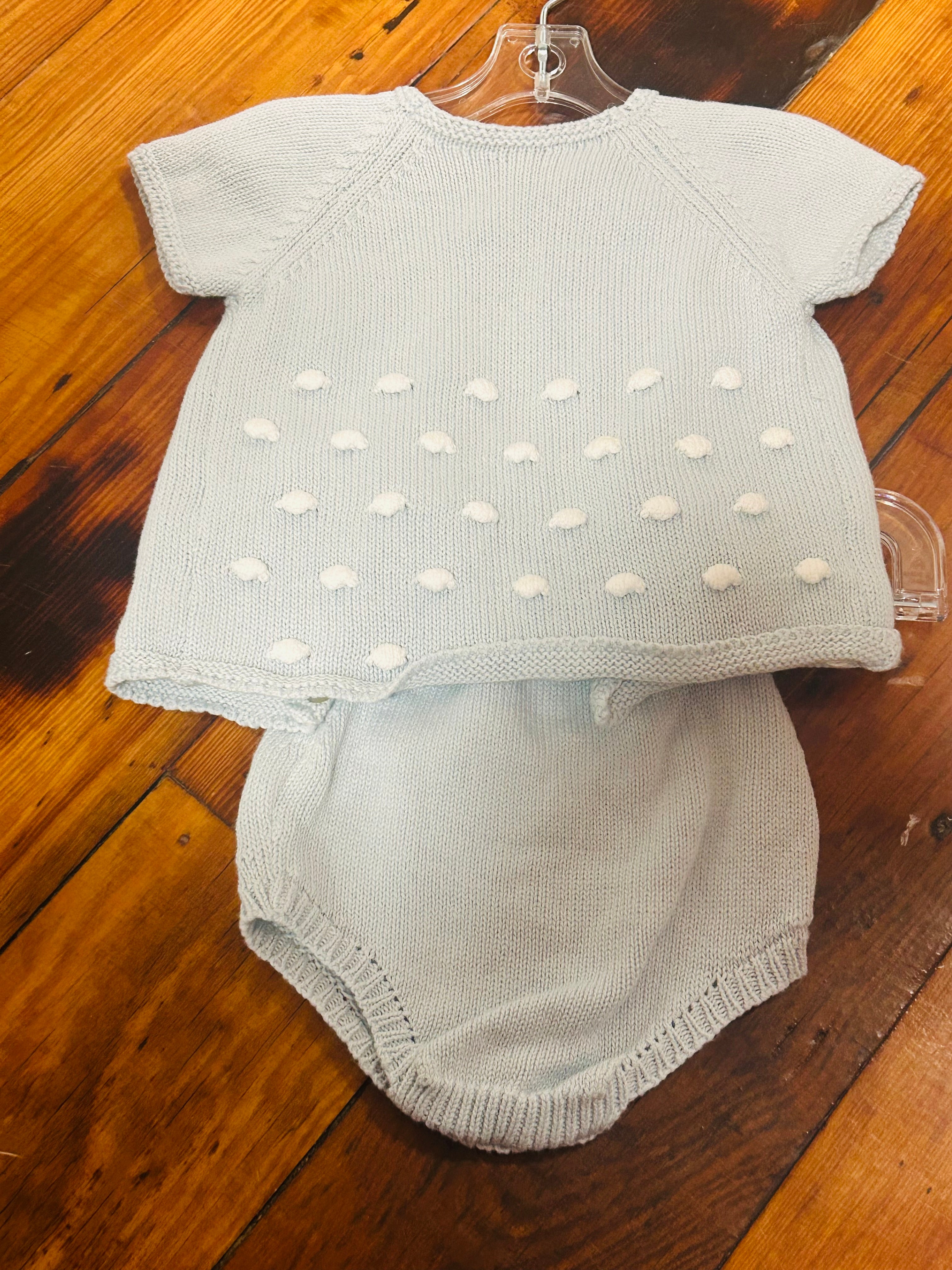 Diaper Set Blue Pom Pom - 6month