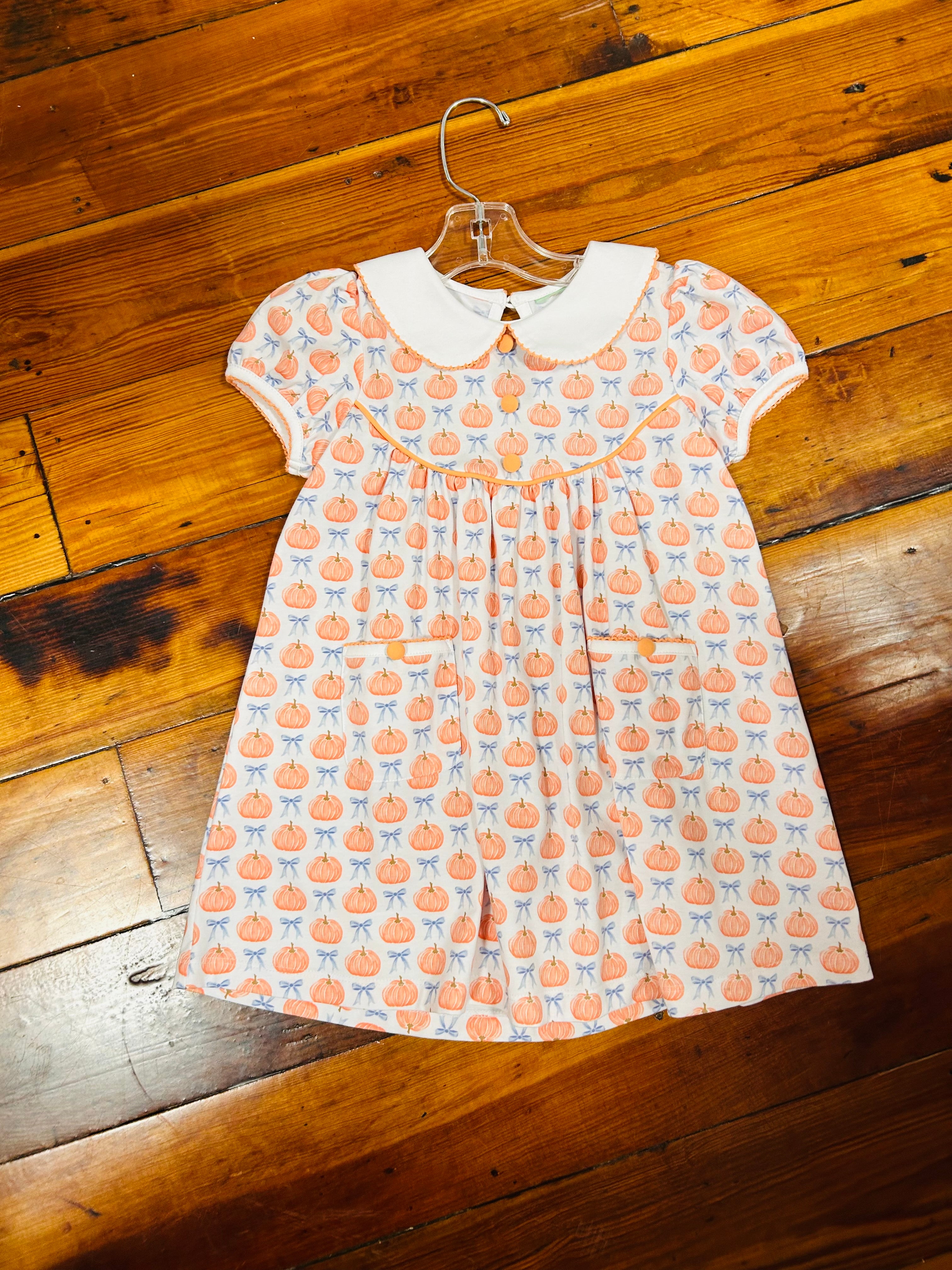 Dress Shortsleeve Pastel Pumpkins - 4T