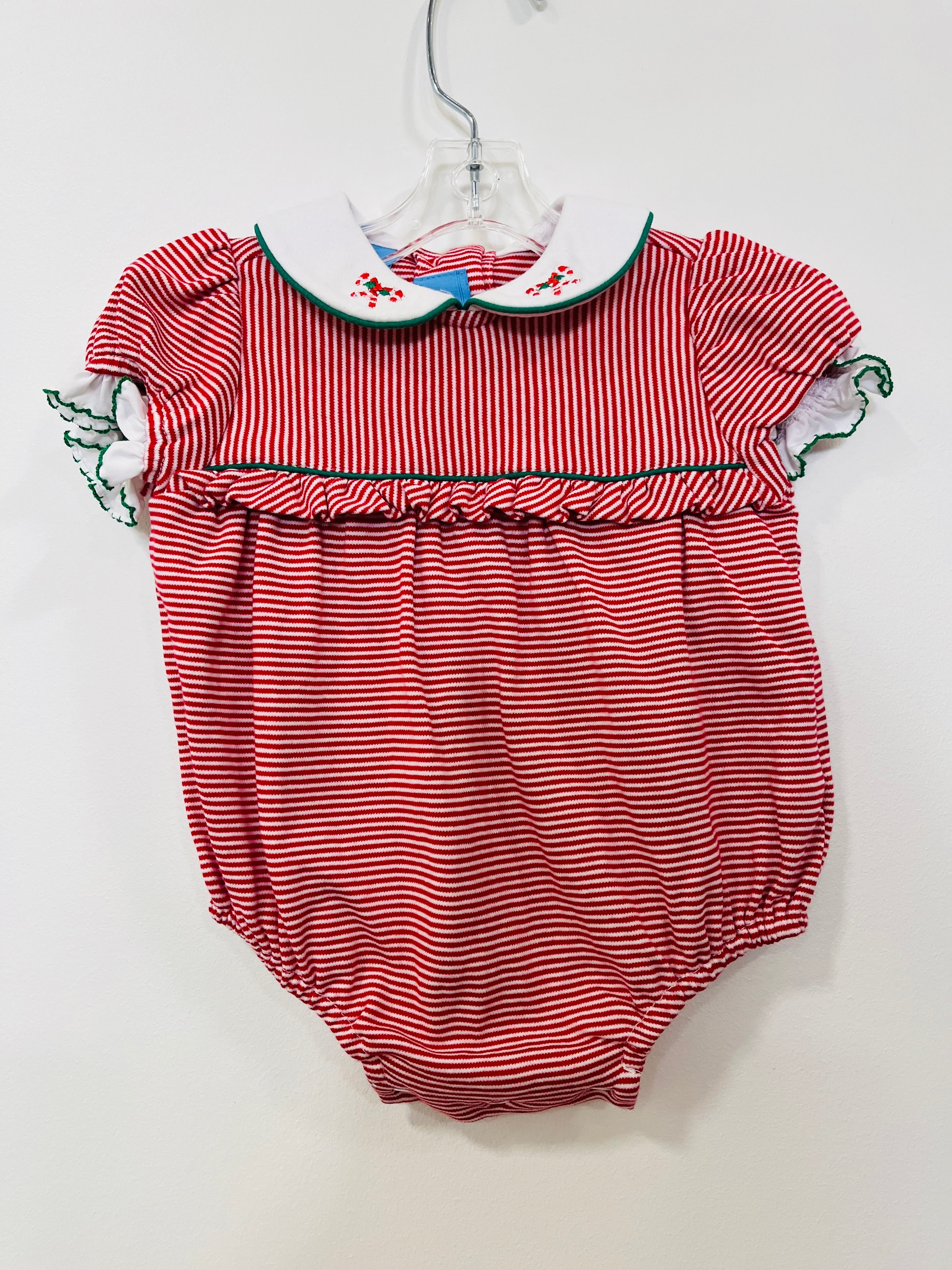 Bubble - Red Stripe Candy Cane Collar - 3mo