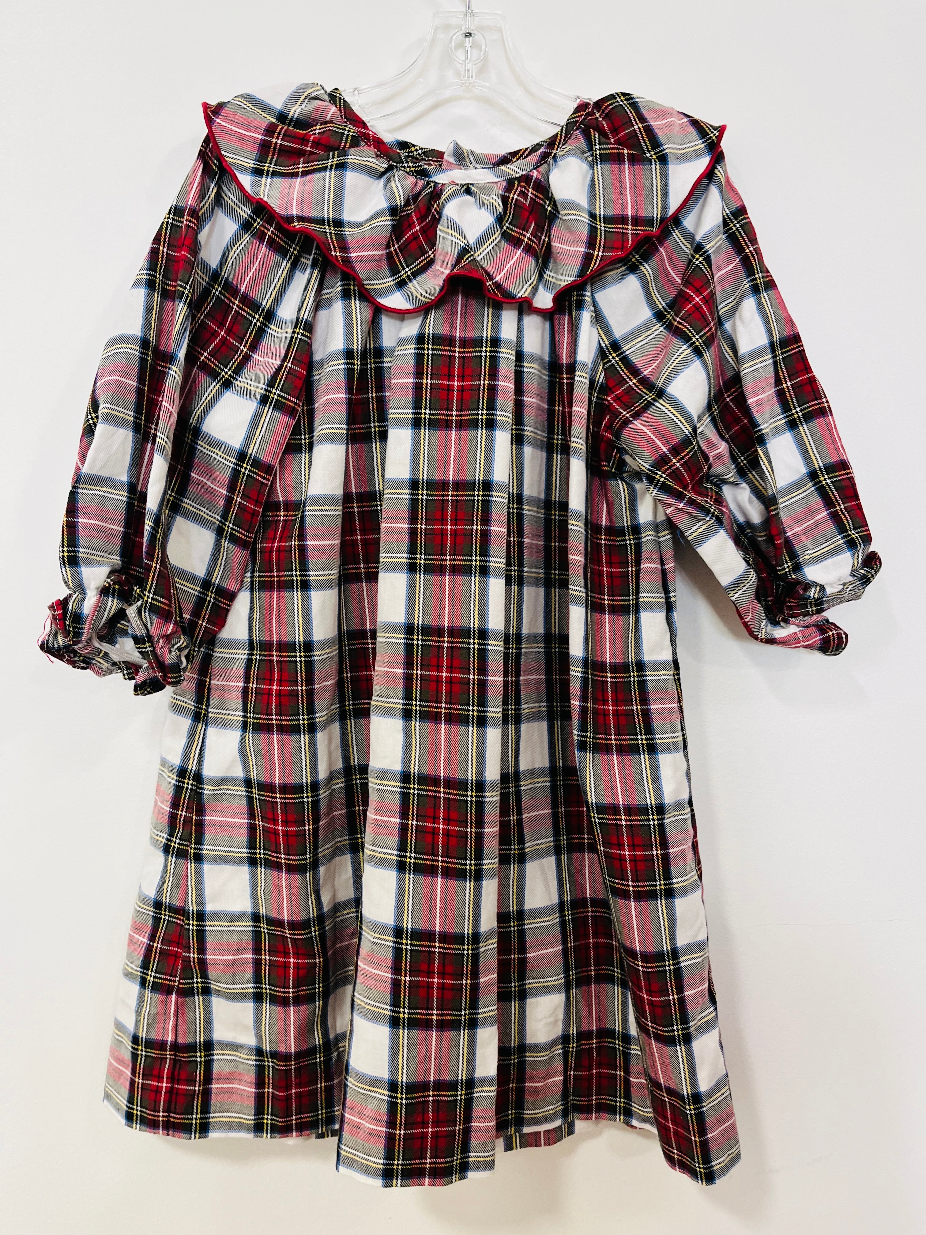 Dress Plaid Ruffle Collar - 2T