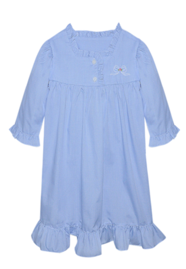 Night Gown Bow Blue