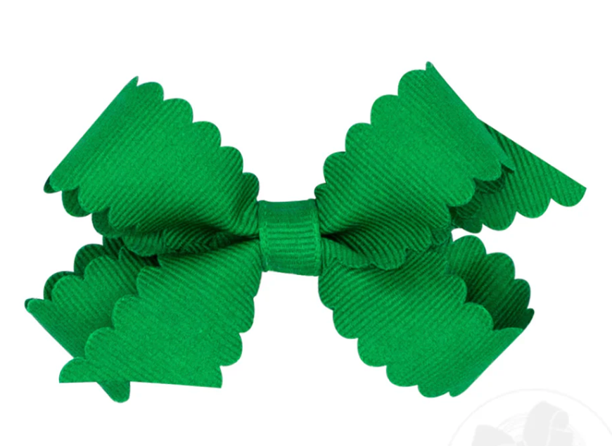 Mini GG Hair Bow Scalloped - GRN
