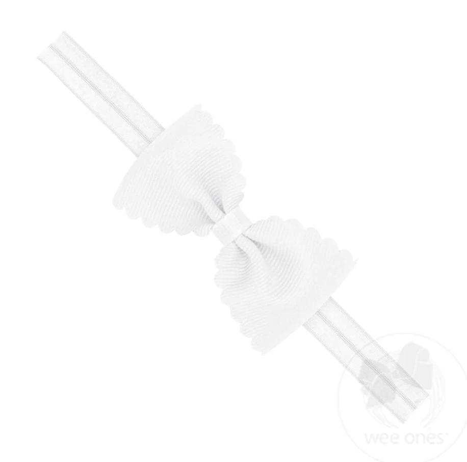 Sm Scallop GG Band - White - 6-24m