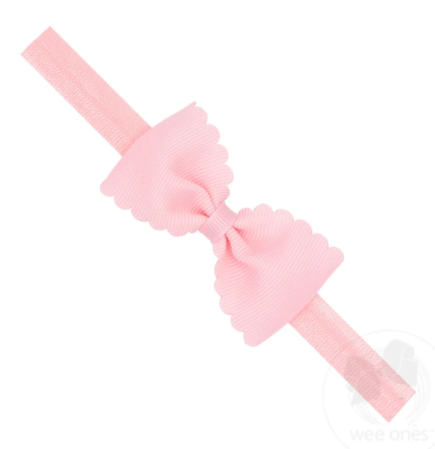 Sm Scallop GG Band - Lt Pink - 6-24m