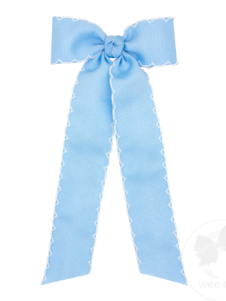 Med Moonstitch Bow w/ Tails - Blue