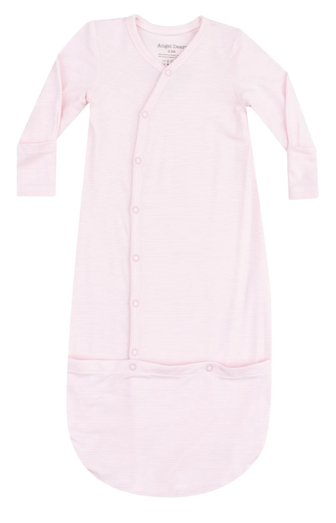 Gown/Hat Pink Stripe 0-3m