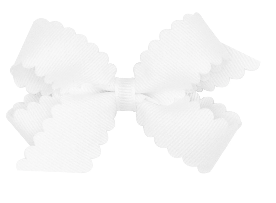Mini GG Hair Bow Scalloped - WHT