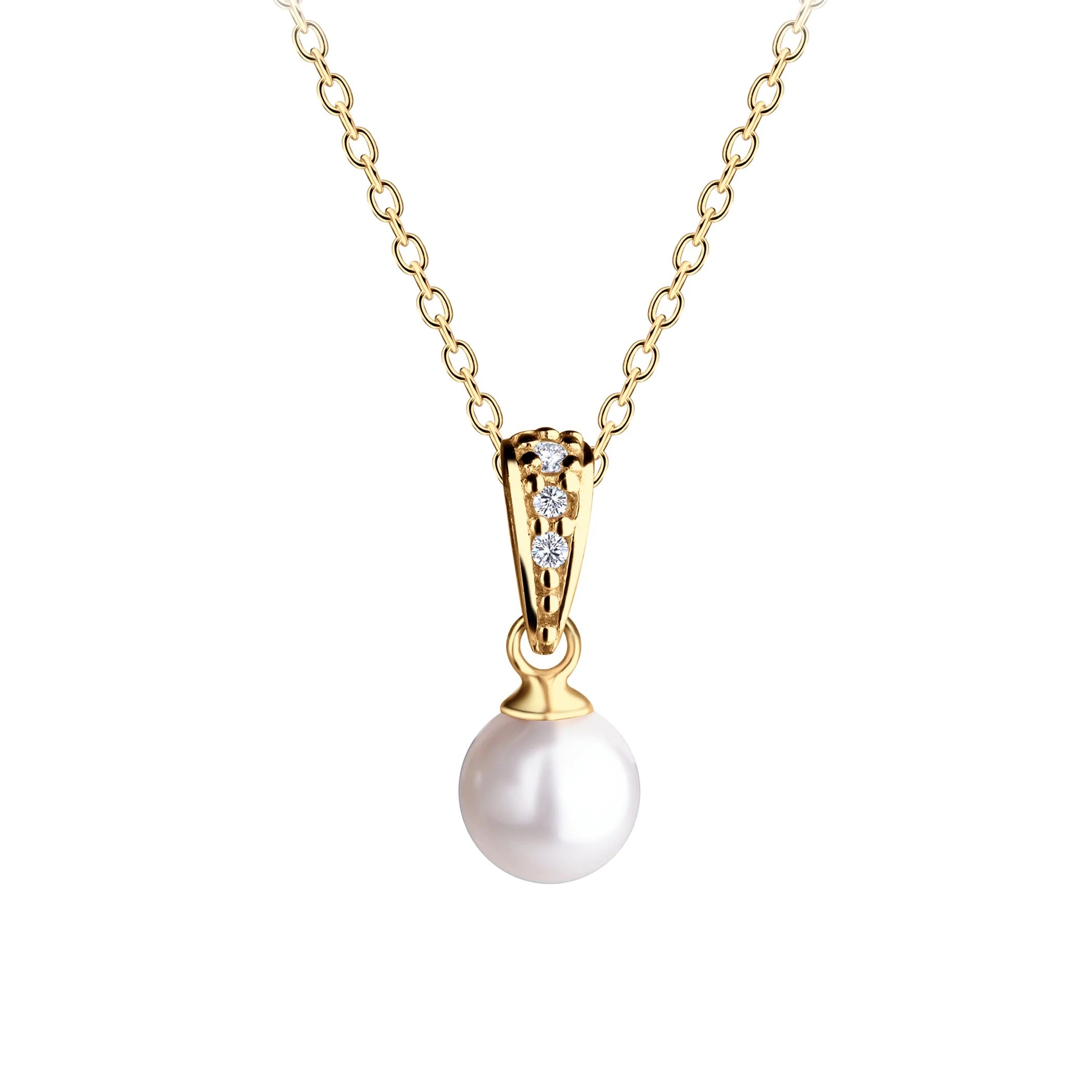Necklace 14" Pearl 14K
