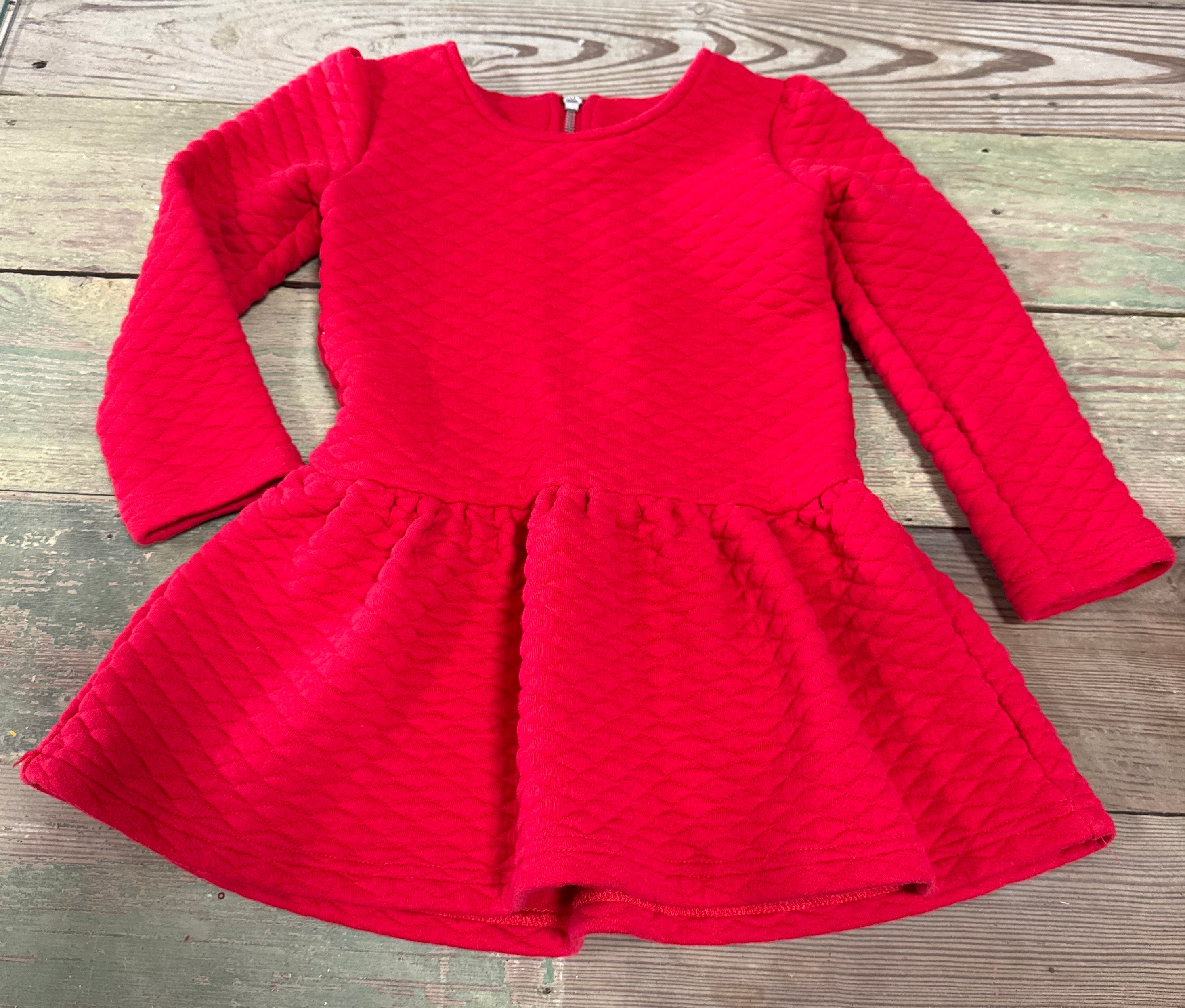 Dress LS Quilted Red - 5