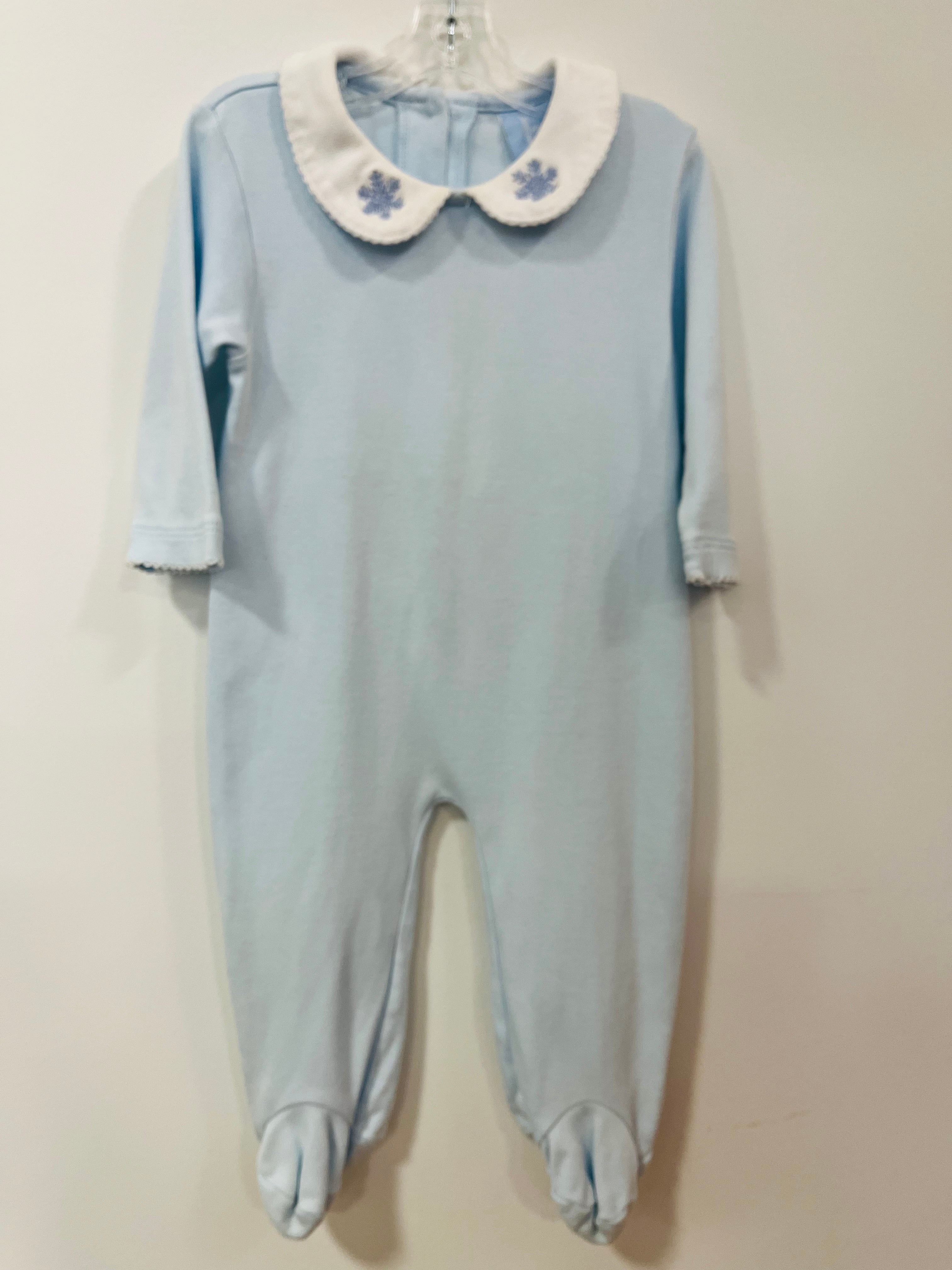 Footie Blue Snowflake Collar - 12mo