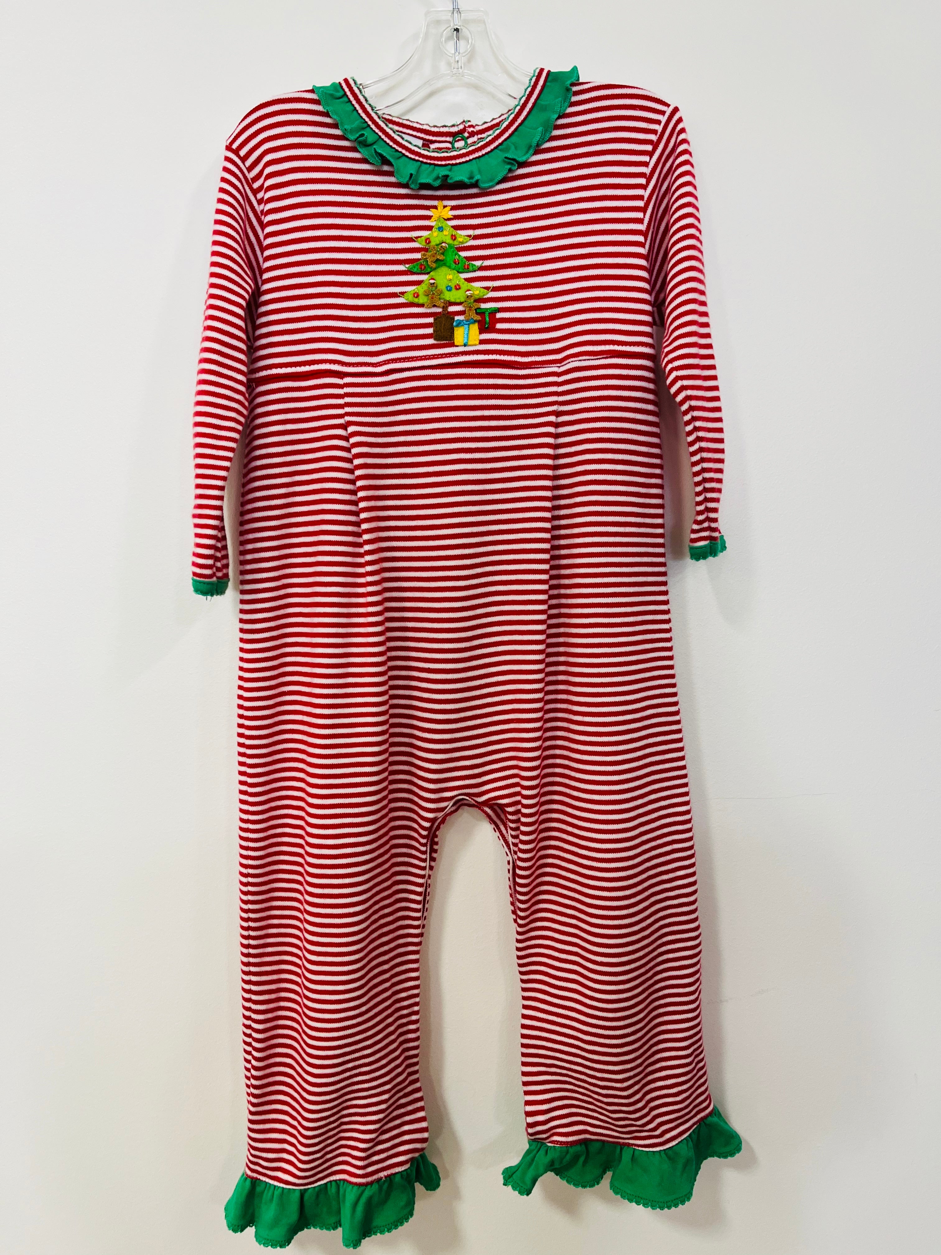 Romper Red Stripe Christmas Tree - 18mo