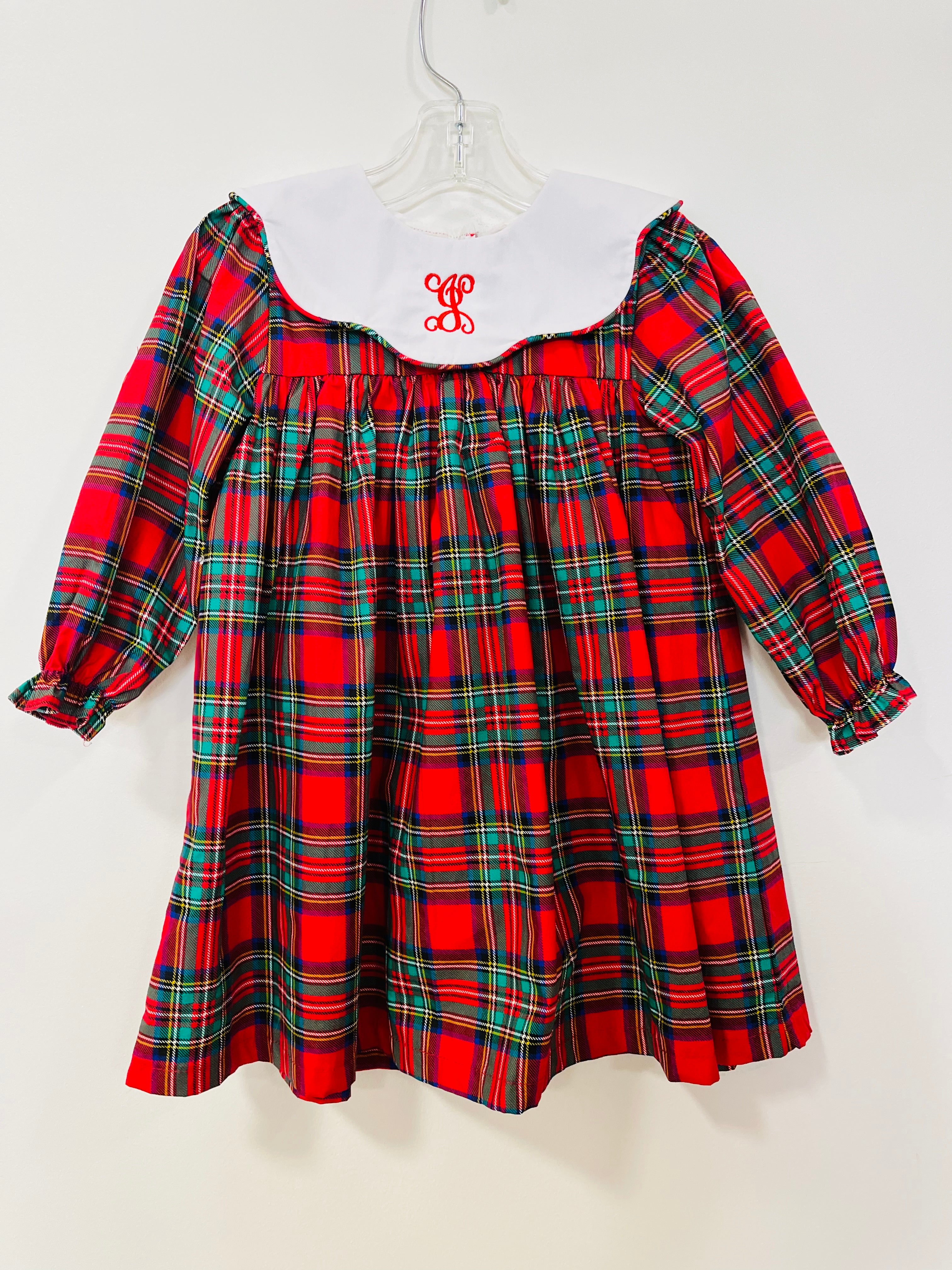 Dress Plaid White Collar "J" - 3T