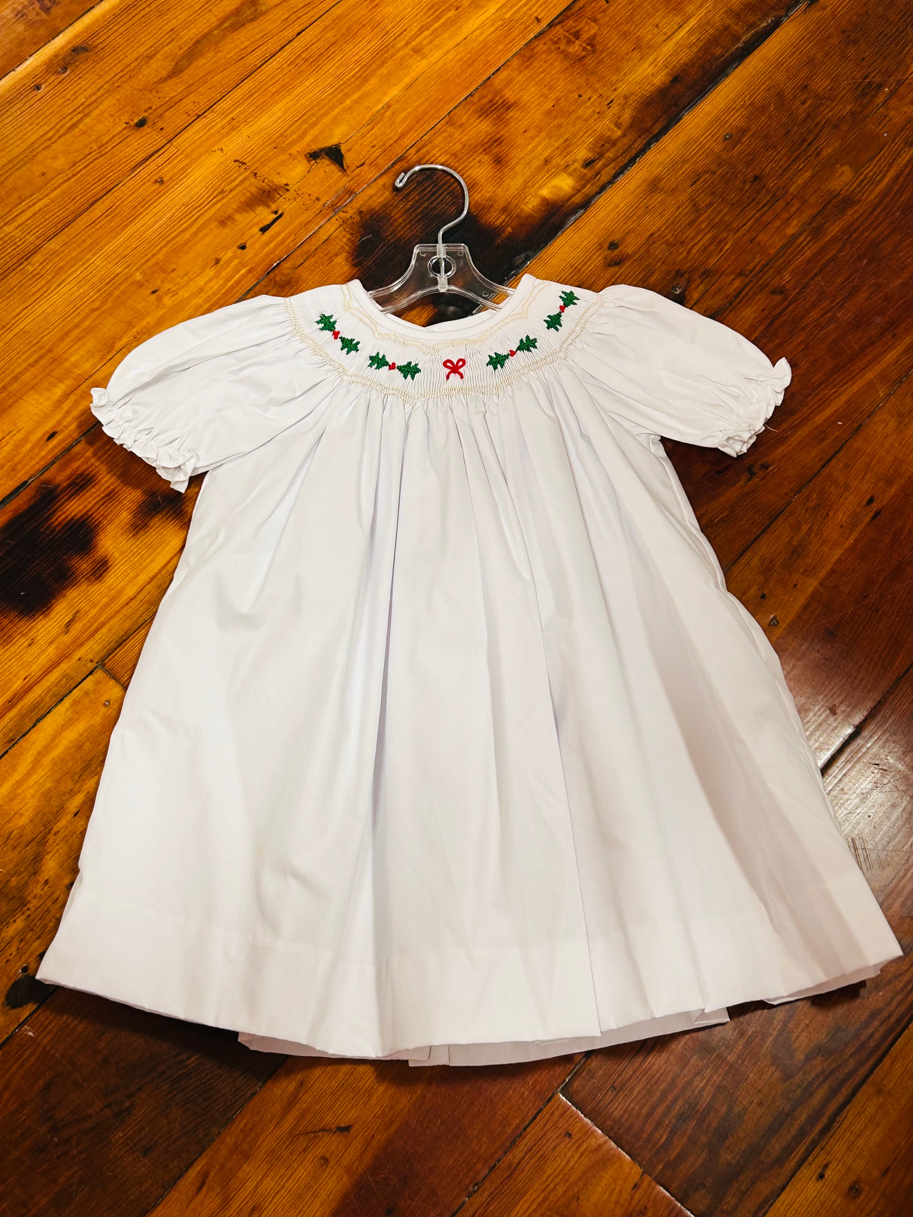 Dress White Holly Smocked - 2T