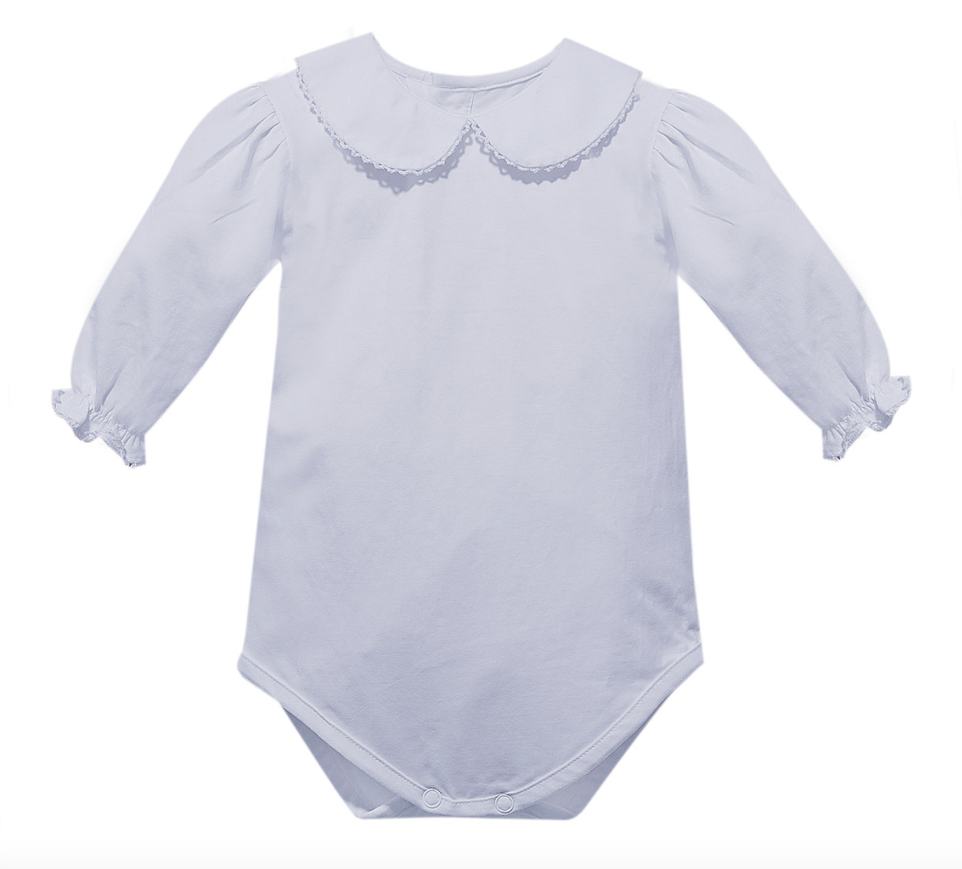 Onesie White LS Piped